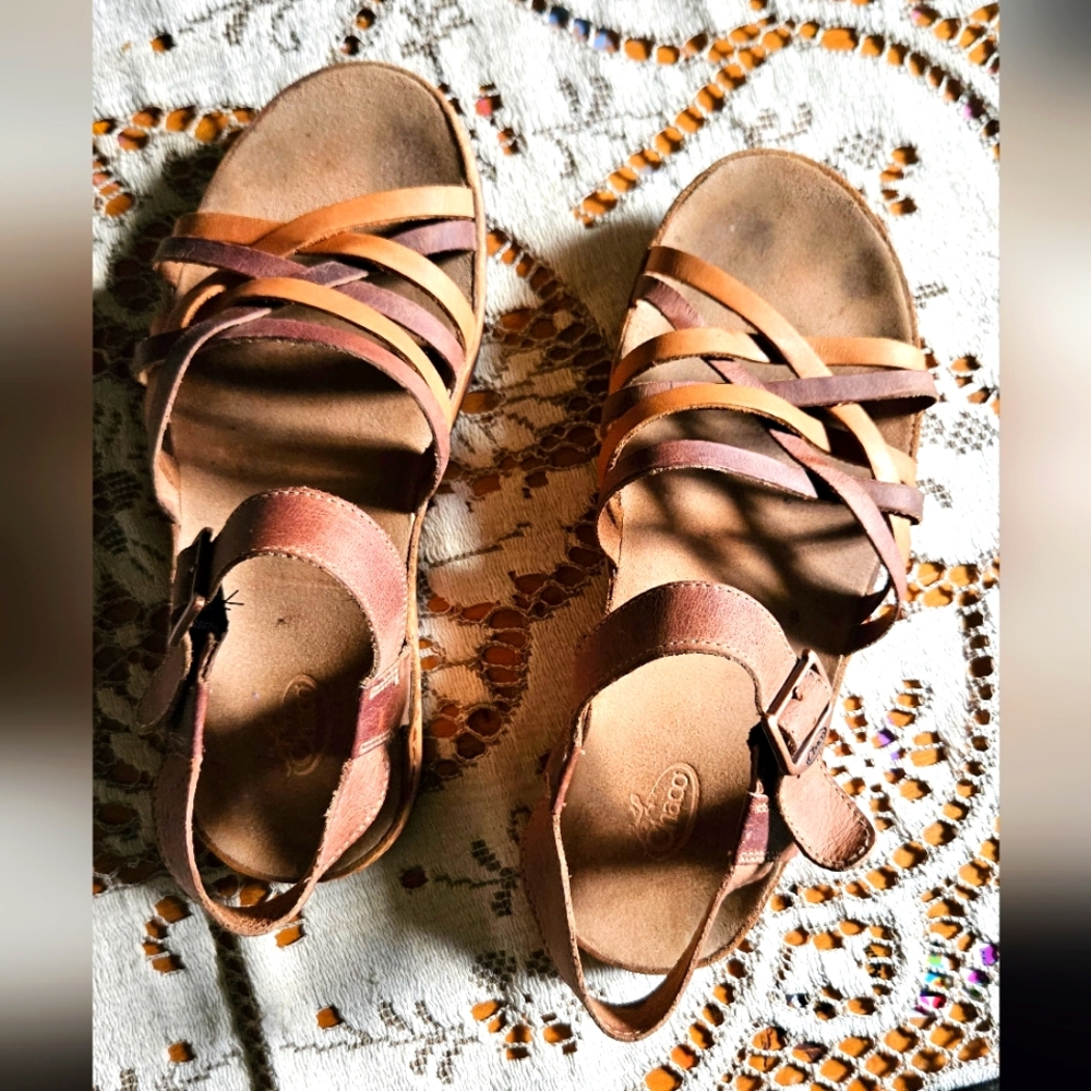 Chaco Fallon Toasted Brown Leather Sandals